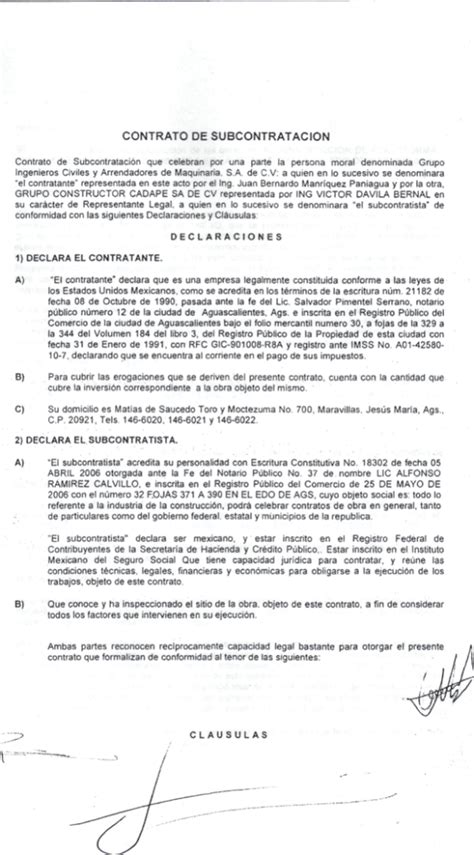 Contrato De Subcontratacion