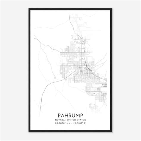 Pahrump Nevada Map Poster, Modern Home Decor Wall Art Print - Custom