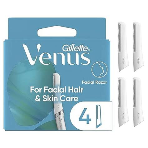 Gillette Venus Facial Razor Refills Dermaplaning Exfoliating Replacement Blades 4 Count