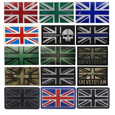 British Flag Union Jack Ir Reflective Patch England Uk Great Britain