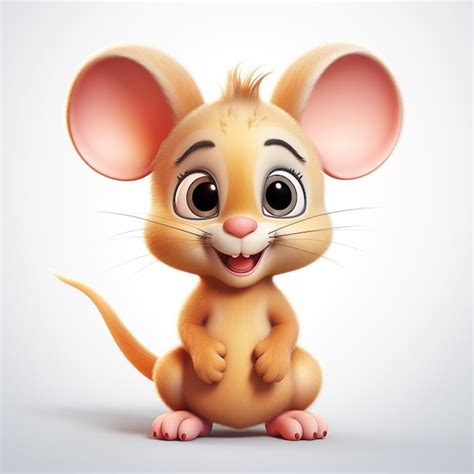 Premium Photo Cute Little Mouse With Big Ears Cartoon Character