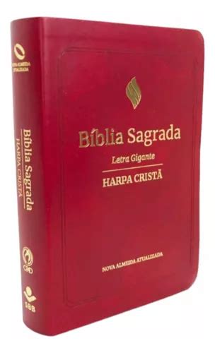 Bíblia Sagrada Naa Letra Gigante Harpa Cristã Luxo Vinho