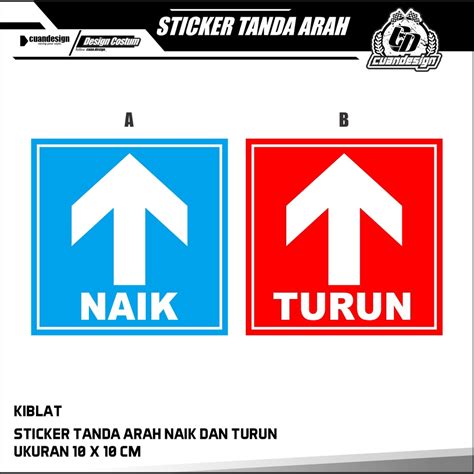 Jual Paket Stiker Tangga Tanda Panah Naik Turun K Safety Shopee