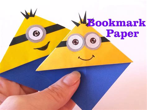 DIY How To Make A Paper MINIONS Bookmark Bookmark Craft Bookmark