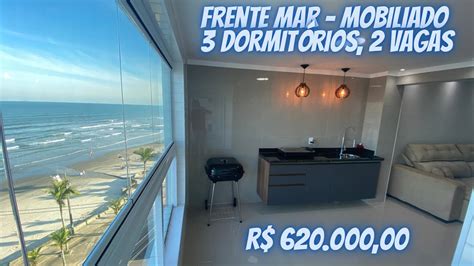 Apartamento Mobiliado FRENTE MAR 3 Dormitórios 2 Vagas Lazer Clube