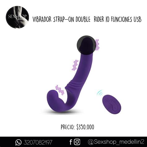 Vibrador Strap On Double Rider Funciones Usb Cl Medell N Sex Shop