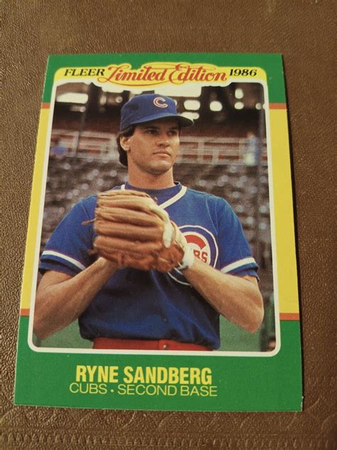 1986 RYNE SANDBERG FLEER LIMITED EDITION BASEBALL CARD 40 CHICAGO CUBS