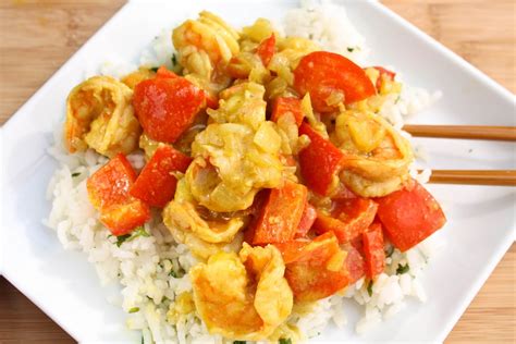 Yellow Curry Shrimp With Ginger Jasmine Rice What A Girl Eats