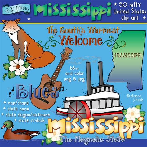 State Symbol Clip Art For Mississippi Smiles By Dj Inkers