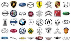 World car brands, car symbols and emblems