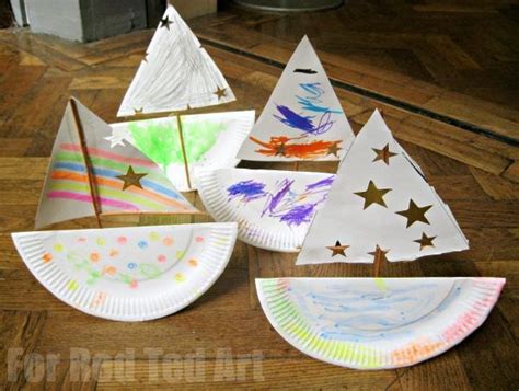 rocking paper plate boat red ted art easy kids crafts boat crafts