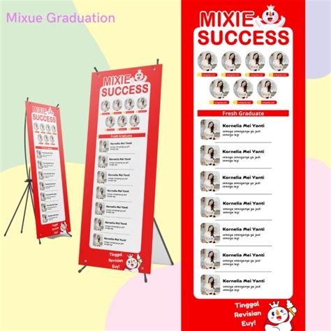 Jual CETAK BANNER WISUDA MIXUE X BANNER UKURAN 160x60 Kota Surabaya