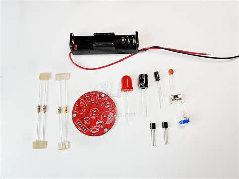 10mm Flashing LED Circuit Kit 1.5v Learn to solder - Elektrokits .net