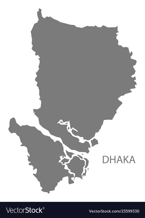 Dhaka Bangladesh Map Grey Royalty Free Vector Image