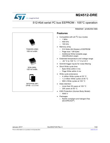 Stmicroelectronics M Dre Datasheet Manualzz