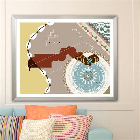 Gambia Art Map Print Wall Decor, Banjul West African Design Poster