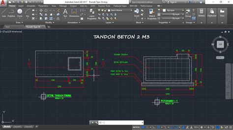 Cara Membuat Detail Tandon Tanam Di Autocad Free Model Youtube