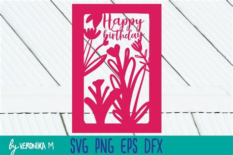 Flower Birthday Card Svg