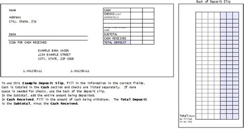 Printable Deposit Slips Template Bank Deposit Slip Templates Images