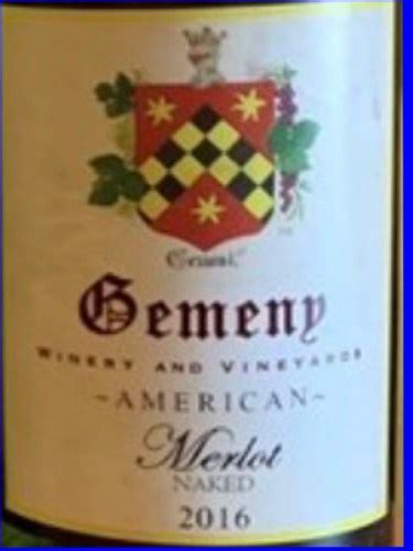 Gemeny Winery And Vineyards Naked Merlot Vivino