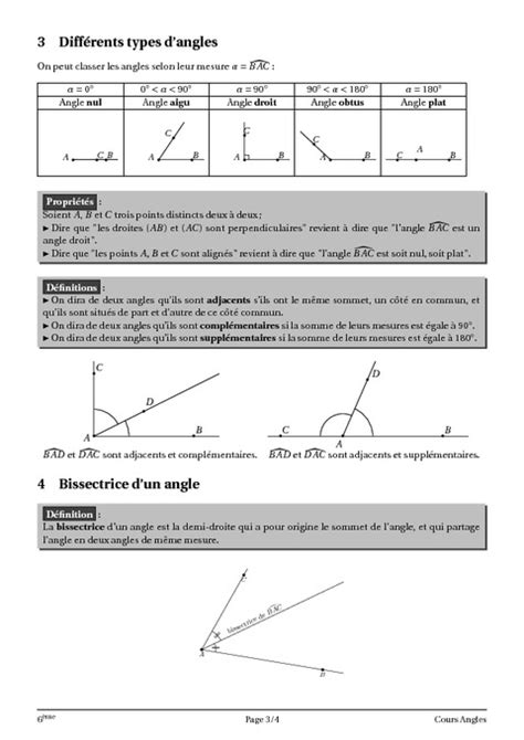 Angles Me G Om Trie Cours Exercices Coll Ge Math Matiques