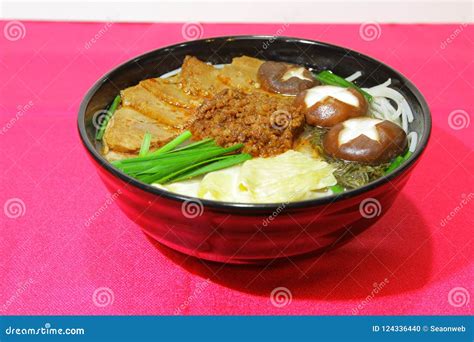 The Bowl Of Rice Noodle Of Soup Stock Photo Image Of Bean Cuisine