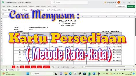 Kartu Persediaan Metode Rata Rata Average Pembahasan Lengkap