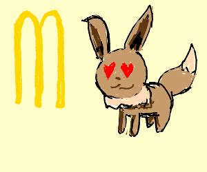 fat eevee dreams about fast food - Drawception