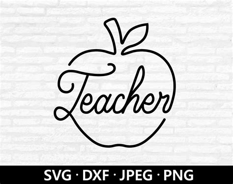 Teacher Apple Svg Teacher Svg Back To School Svg Teacher Etsy