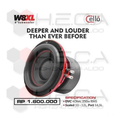 Cello W Xl Subwoofer Mobil Dual Voice Coil Inch Pasif Audio Heca