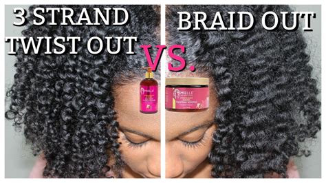 3 Strand Twist Out Vs Braid Out Ft Mielle Organics Eiffelcurls Youtube