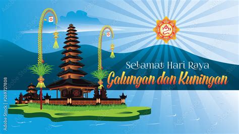 balinese hindu holiday greeting card selamat galungan  kuningan