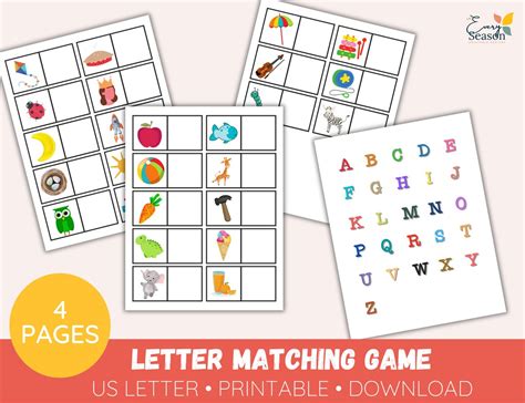 Preschool Letter and Picture Matching Game Alphabet Game - Etsy