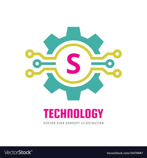 Technology Letter S Logo Template Concept Vector Image