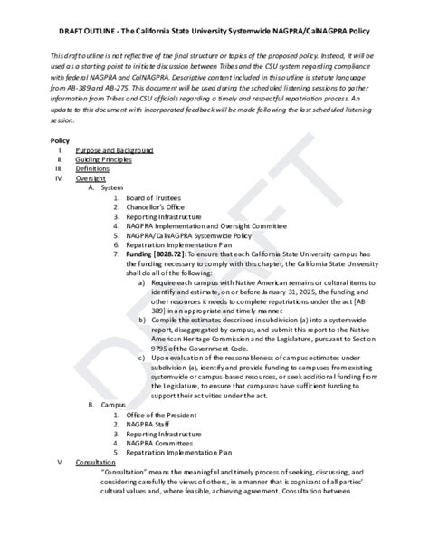 Csu Systemwide Nagpracalnagpra Policy Csu Calnagpra And Nagpra