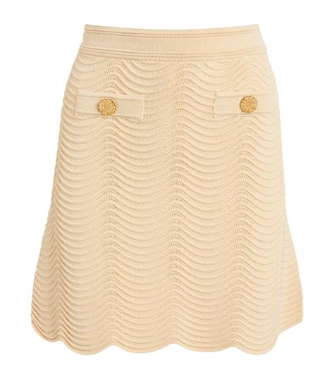 Womens Sandro Beige Knitted Mini Skirt Harrods Uk