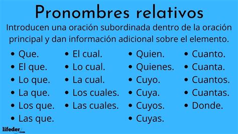 Pronombres Relativos Cuáles Son Y Oraciones Con Ejemplos