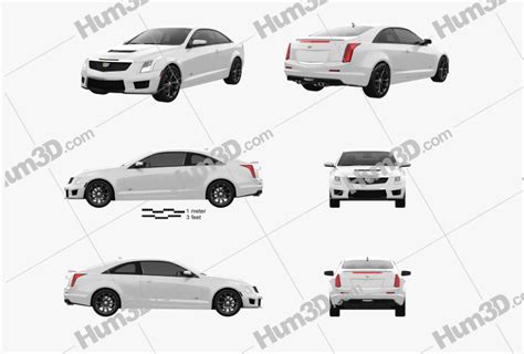 Cadillac ATS-V coupe 2018 Blueprint Template - 3DModels.org