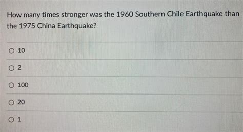 Solved Earthquake magnitudes are measured on a logarithmic | Chegg.com