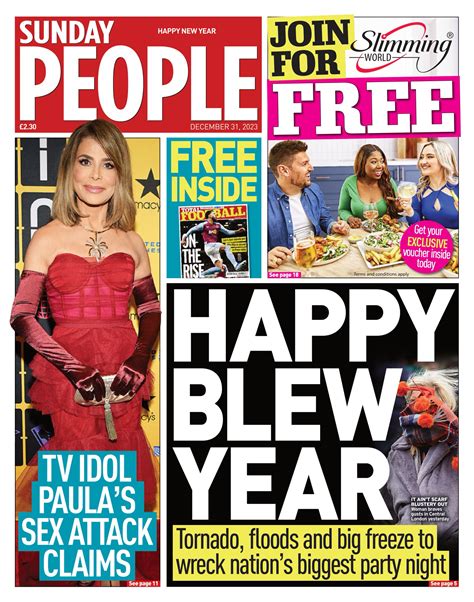 Sunday People Front Page 31st Of December 2023 Tomorrow S Papers Today