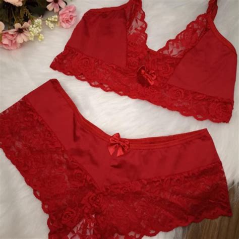 Conjunto Sem Bojo Iza Sutia E Calcinha Meia Calesson Rendado Lingerie