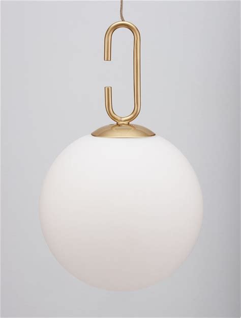 Nova Luce Suspension Hook Satin Gold Metal Acid White Glass