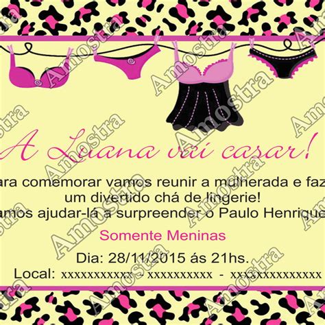 Convite Chá de Lingerie Arte Digital Elo Produtos Especiais