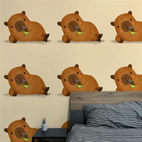 Capivara Tomando Suco - Papel de parede Capivara tomando um suco de Juliana Motzko - Colab55
