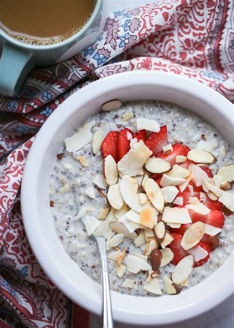 Strawberry And Toasted Almonds Overnight Grains