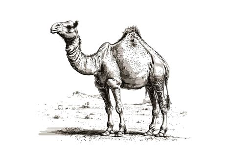 Premium Vector Camel Sketch Realistic Camel Black Color In Sketch