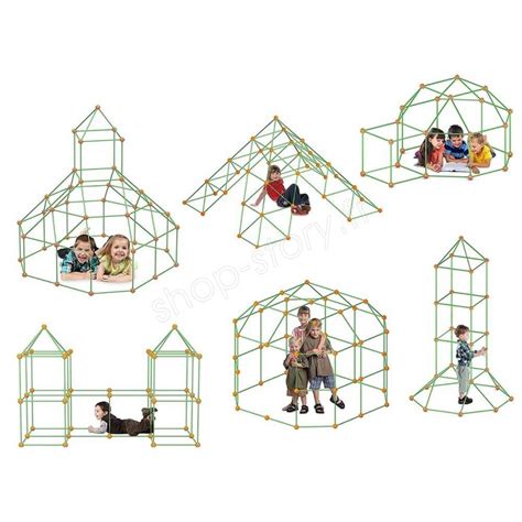 MAGICASTLE Kit de Construction de Cabanes pour Enfants 175 pièces