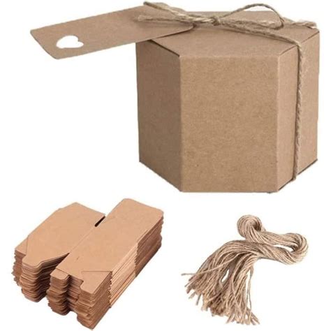 50 Pièces Boite Cadeau Carton Boîte Cadeau Vide Boite Dragees Mariage