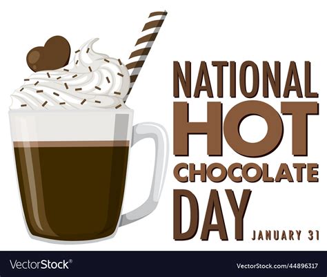 National Hot Chocolate Day Banner Design Vector Image