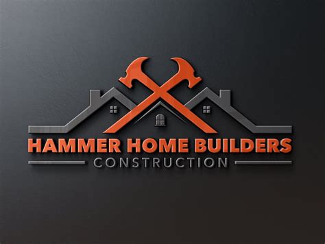 Construction Logo Hammer Design Roofing Business Handyman Services